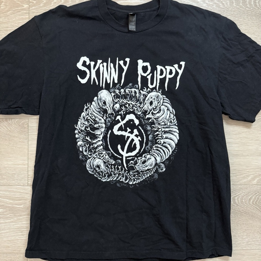 Skinny Puppy 2023 Maggots Tour Shirt Size XL Punk Rock Gothic Skulls Graphic